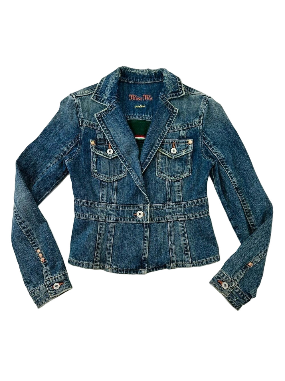 Miss Me Vintage distressed denim Jean jacket Fits Small True Vintage